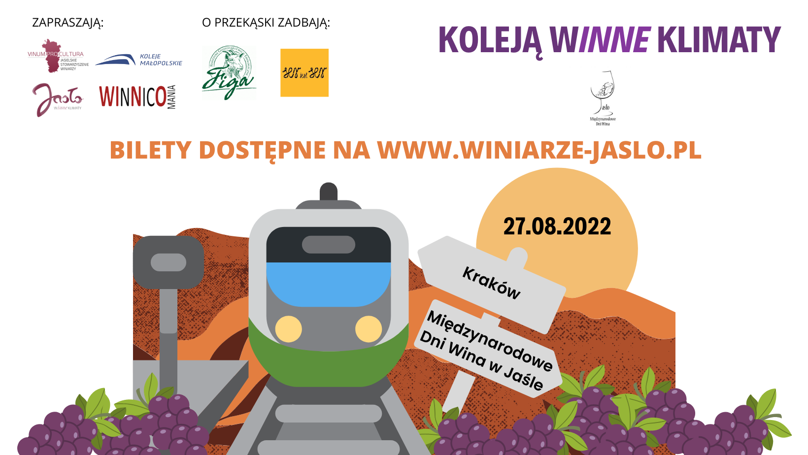 Pociąg Kraków - Międzynarodowe Dni Wina w Jaśle - Kraków "Koleją WInne klimaty"  – główne zdjęcie