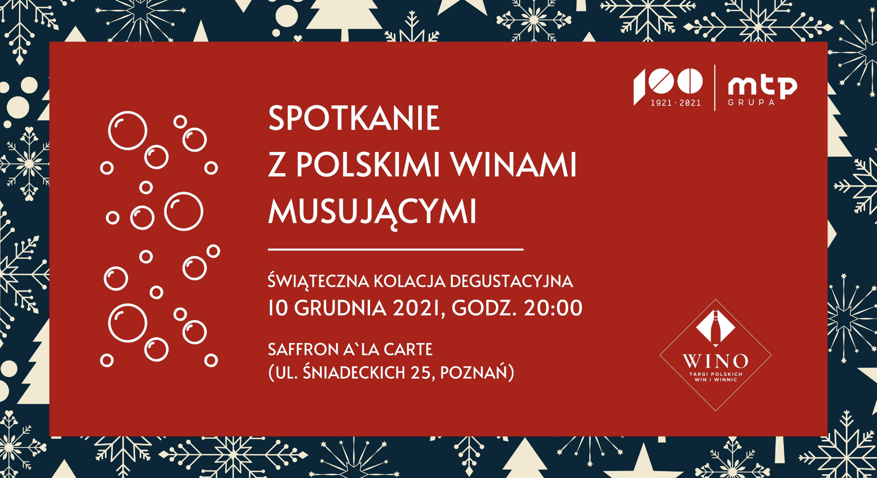 Spotkanie z polskimi winami musującymi – świąteczna kolacja degustacyjna – główne zdjęcie