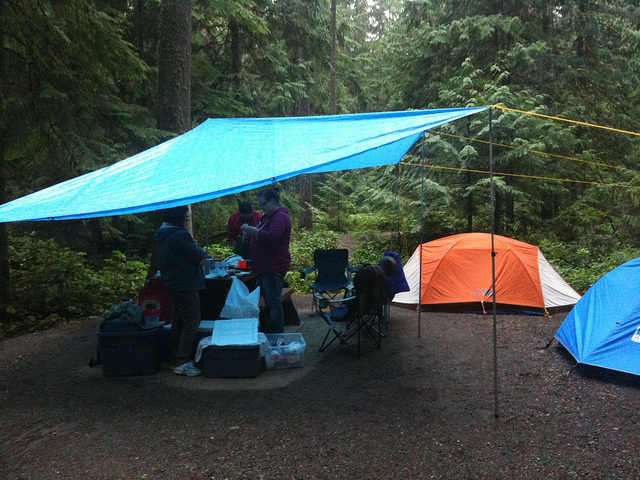 Camping in the rain – main image